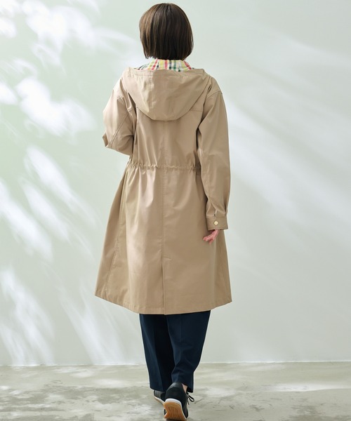 Arnold Palmer（アーノルドパーマー）の「フーディ― ロングコート（モッズコート・レディース・ベージュ/ネイビー・L/M/S）」の14枚目の写真