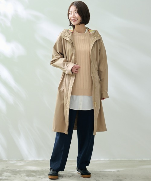 Arnold Palmer（アーノルドパーマー）の「フーディ― ロングコート（モッズコート・レディース・ベージュ/ネイビー・L/M/S）」の4枚目の写真