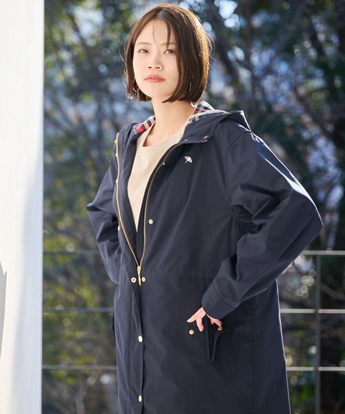 Arnold Palmer（アーノルドパーマー）の「フーディ― ロングコート（モッズコート・レディース・ベージュ/ネイビー・L/M/S）」の8枚目の写真