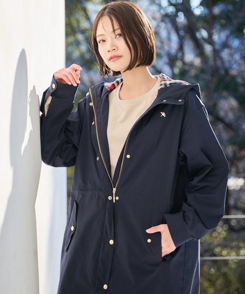 Arnold Palmer（アーノルドパーマー）の「フーディ― ロングコート（モッズコート・レディース・ベージュ/ネイビー・L/M/S）」の9枚目の写真