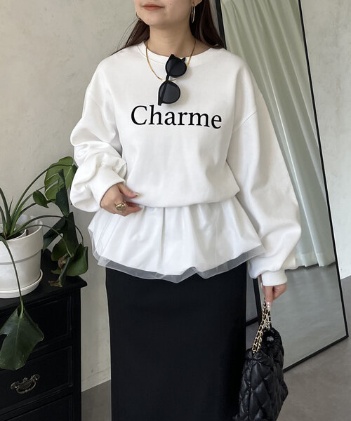 prose verse（プロズヴェール）の「裾バルーンドッキングロゴスウェット（スウェット・レディース・ブラック/ホワイト・MEDIUM）」の13枚目の写真