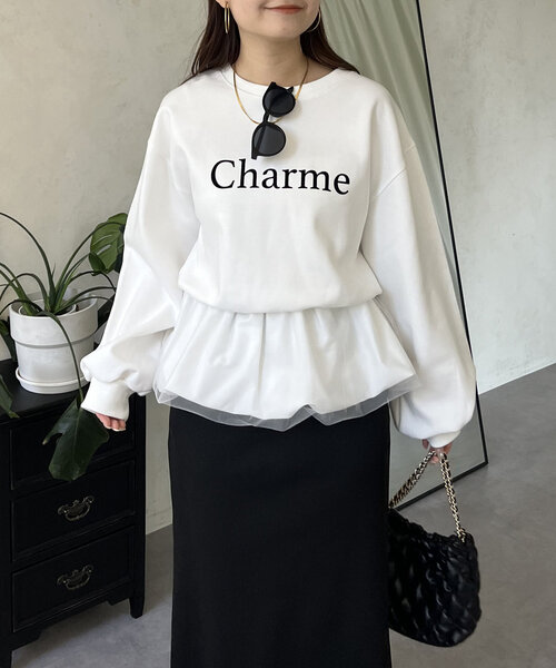 prose verse（プロズヴェール）の「裾バルーンドッキングロゴスウェット（スウェット・レディース・ブラック/ホワイト・MEDIUM）」の15枚目の写真