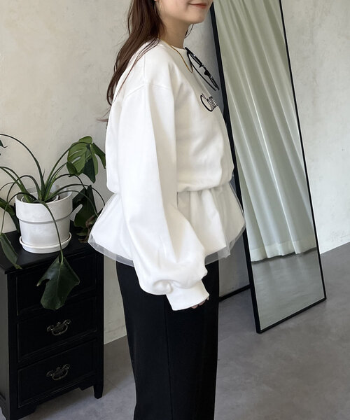 prose verse（プロズヴェール）の「裾バルーンドッキングロゴスウェット（スウェット・レディース・ブラック/ホワイト・MEDIUM）」の19枚目の写真