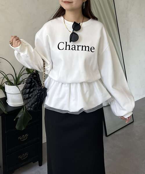 prose verse（プロズヴェール）の「裾バルーンドッキングロゴスウェット（スウェット・レディース・ブラック/ホワイト・MEDIUM）」の22枚目の写真