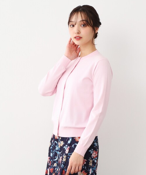 LAURA ASHLEY(ローラアシュレイ)の「【同素材アイテムあり】ソフトタッチ 無地カラーニットカーディガン(カーディガン/ボレロ・レディース・ライトグレー/ピンク・38/40)」の1枚目の写真