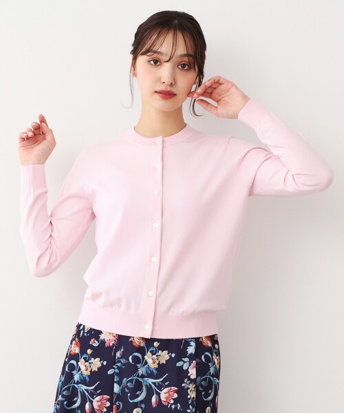 LAURA ASHLEY(ローラアシュレイ)の「【同素材アイテムあり】ソフトタッチ 無地カラーニットカーディガン(カーディガン/ボレロ・レディース・ライトグレー/ピンク・38/40)」の7枚目の写真