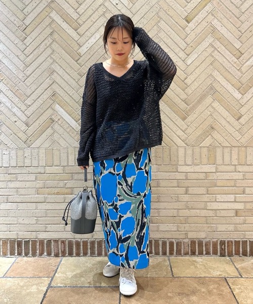 Jines(ジネス)の「前後2wayギマメッシュニット(ニット/セーター・レディース・ベージュ/ブラウン/ブルー/チャコールグレー・38)」の6枚目の写真