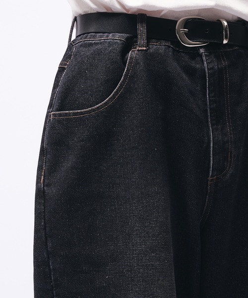 Adoon plain（アドーンプレーン）の「VINTAGE LIKE CARVE DENIM PANTS / ヴィンテージライクカーブデニムパンツ（デニムパンツ・メンズ・ブラック/ブルー・LARGE/SMALL/MEDIUM）」の13枚目の写真