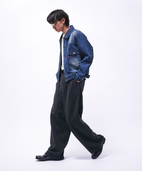 Adoon plain（アドーンプレーン）の「VINTAGE LIKE CARVE DENIM PANTS / ヴィンテージライクカーブデニムパンツ（デニムパンツ・メンズ・ブラック/ブルー・LARGE/SMALL/MEDIUM）」の22枚目の写真