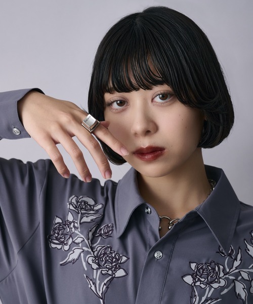 Deleteキー形状のスターリングシルバーリング 22号 Deleteリング（リング）｜Ellno Loset（エルノロゼット）の