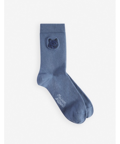 Maison Kitsune（メゾンキツネ）の「BOLD FOX HEAD SOCKS（ソックス/靴下・メンズ・グレイッシュブルー/クリーム/オリーブドラブ/ライトブルー/ライトカーキ/ライトオリーブ/ダークブラウン系・S/M）」の7枚目の写真