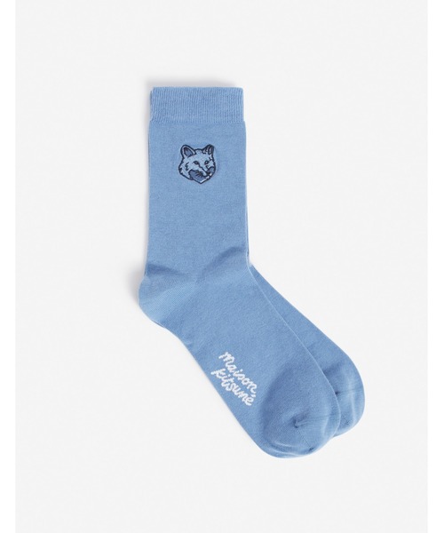 Maison Kitsune（メゾンキツネ）の「BOLD FOX HEAD SOCKS（ソックス/靴下・メンズ・グレイッシュブルー/クリーム/オリーブドラブ/ライトブルー/ライトカーキ/ライトオリーブ/ダークブラウン系・S/M）」の6枚目の写真