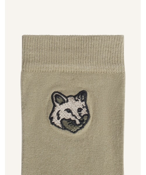 Maison Kitsune（メゾンキツネ）の「BOLD FOX HEAD SOCKS（ソックス/靴下・メンズ・グレイッシュブルー/クリーム/オリーブドラブ/ライトブルー/ライトカーキ/ライトオリーブ/ダークブラウン系・S/M）」の12枚目の写真