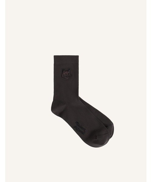Maison Kitsune（メゾンキツネ）の「BOLD FOX HEAD SOCKS（ソックス/靴下・メンズ・グレイッシュブルー/クリーム/オリーブドラブ/ライトブルー/ライトカーキ/ライトオリーブ/ダークブラウン系・S/M）」の8枚目の写真