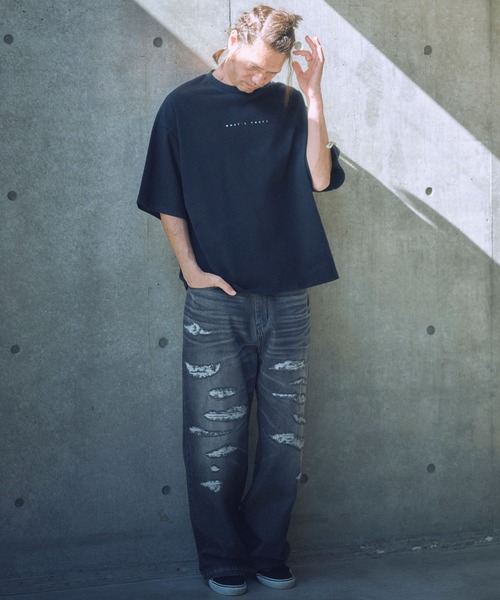 ADAM PATEK(アダムパテック)の「mt9514-paranoid short sleeve T Tシャツ(Tシャツ/カットソー・メンズ・ブラック/ホワイト/パープル・2/1)」の13枚目の写真