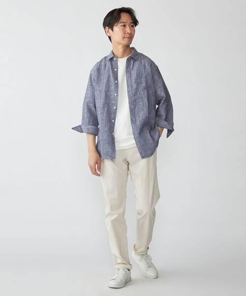 シップス（SHIPS）/SHIPS: レイモンド レギュラーカラー リネン 7スリーブ シャツ セール】SHIPS: レイモンド レギュラーカラー リネン 7スリーブ シャツ