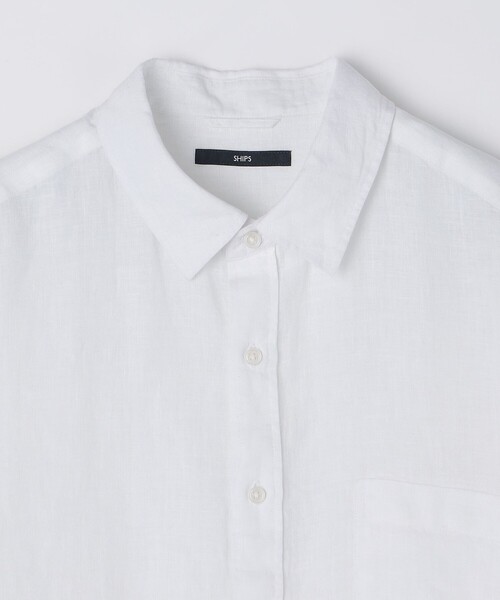 セール】SHIPS: レイモンド レギュラーカラー リネン 7スリーブ シャツ