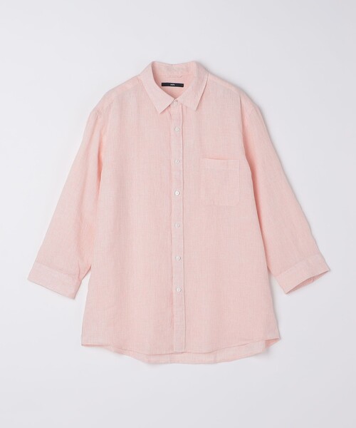 SHIPS SAFILIN社製 リネン レギュラーカラー シャツ ピンク 36 SHIPS SAFILIN社製 リネン レギュラーカラー シャツ ピンク 36