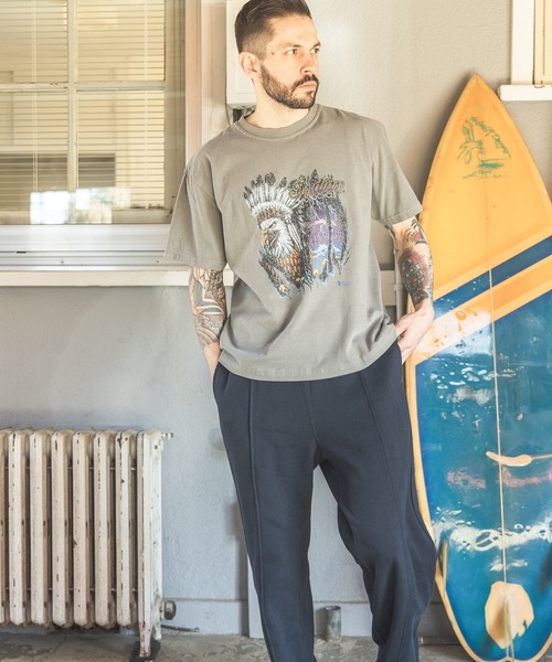 MR.OLIVE（ミスターオリーブ）の「INDIAN MOTOCYCLE COLLABORATION / USED PRINT T-SHIRT TYPE-B（Tシャツ/カットソー・メンズ・グレー/ブラック/アイボリー・MEDIUM/LARGE）」の6枚目の写真