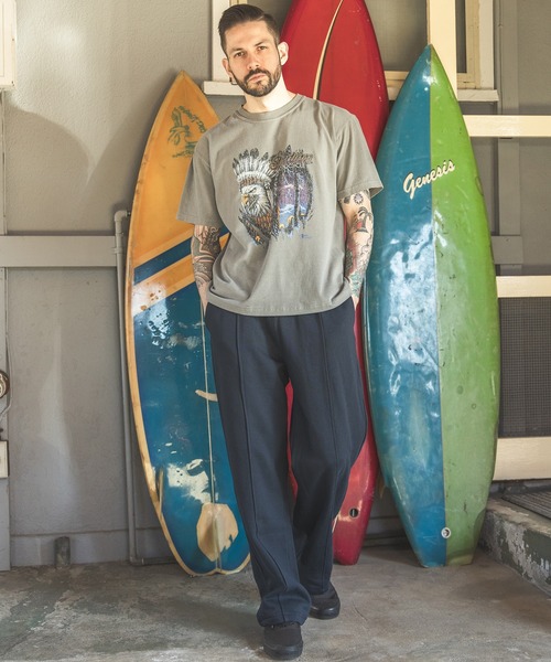 MR.OLIVE（ミスターオリーブ）の「INDIAN MOTOCYCLE COLLABORATION / USED PRINT T-SHIRT TYPE-B（Tシャツ/カットソー・メンズ・グレー/ブラック/アイボリー・MEDIUM/LARGE）」の7枚目の写真