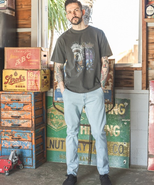 MR.OLIVE（ミスターオリーブ）の「INDIAN MOTOCYCLE COLLABORATION / USED PRINT T-SHIRT TYPE-B（Tシャツ/カットソー・メンズ・グレー/ブラック/アイボリー・MEDIUM/LARGE）」の15枚目の写真