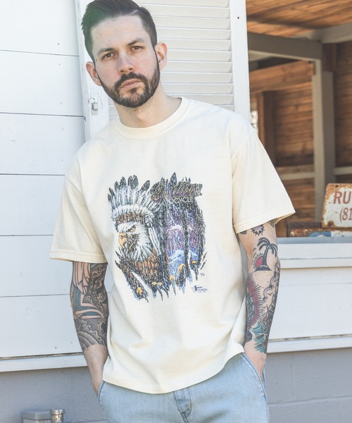 MR.OLIVE（ミスターオリーブ）の「INDIAN MOTOCYCLE COLLABORATION / USED PRINT T-SHIRT TYPE-B（Tシャツ/カットソー・メンズ・グレー/ブラック/アイボリー・MEDIUM/LARGE）」の16枚目の写真