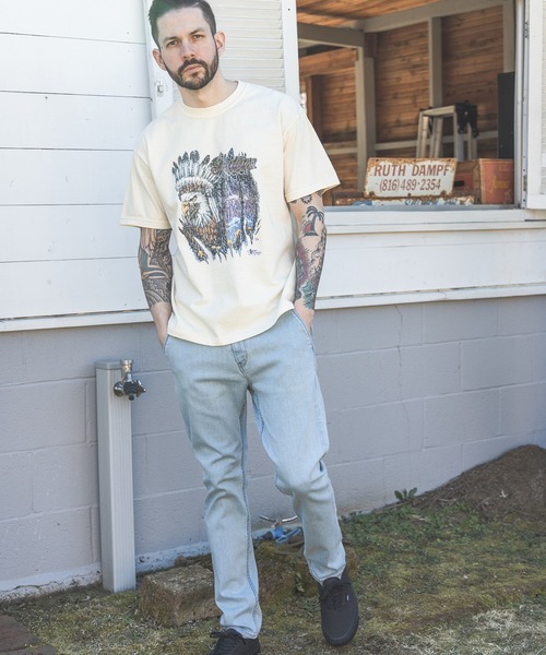 MR.OLIVE（ミスターオリーブ）の「INDIAN MOTOCYCLE COLLABORATION / USED PRINT T-SHIRT TYPE-B（Tシャツ/カットソー・メンズ・グレー/ブラック/アイボリー・MEDIUM/LARGE）」の17枚目の写真