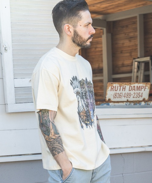 MR.OLIVE（ミスターオリーブ）の「INDIAN MOTOCYCLE COLLABORATION / USED PRINT T-SHIRT TYPE-B（Tシャツ/カットソー・メンズ・グレー/ブラック/アイボリー・MEDIUM/LARGE）」の18枚目の写真