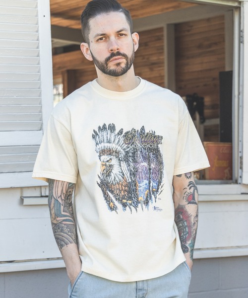 MR.OLIVE（ミスターオリーブ）の「INDIAN MOTOCYCLE COLLABORATION / USED PRINT T-SHIRT TYPE-B（Tシャツ/カットソー・メンズ・グレー/ブラック/アイボリー・MEDIUM/LARGE）」の20枚目の写真