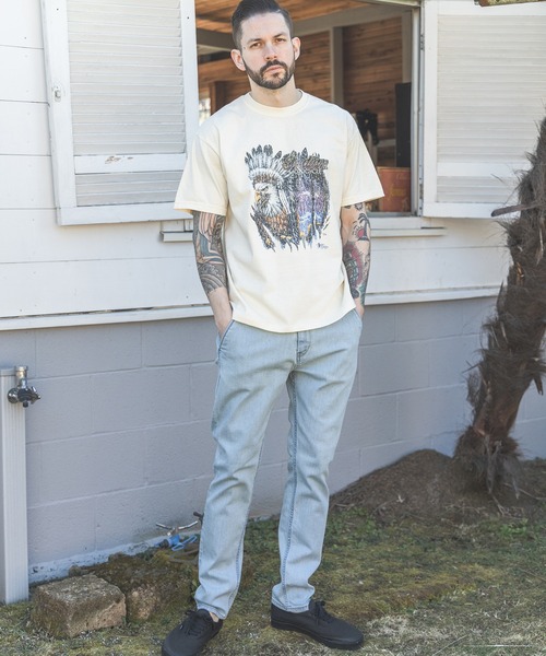 MR.OLIVE（ミスターオリーブ）の「INDIAN MOTOCYCLE COLLABORATION / USED PRINT T-SHIRT TYPE-B（Tシャツ/カットソー・メンズ・グレー/ブラック/アイボリー・MEDIUM/LARGE）」の21枚目の写真