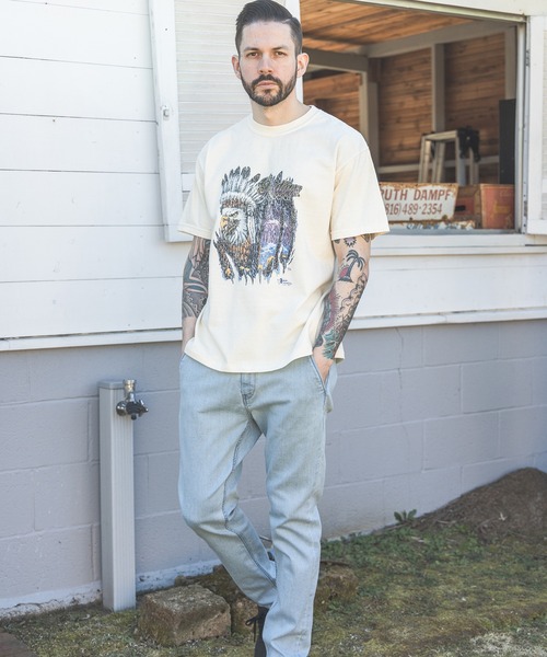 MR.OLIVE（ミスターオリーブ）の「INDIAN MOTOCYCLE COLLABORATION / USED PRINT T-SHIRT TYPE-B（Tシャツ/カットソー・メンズ・グレー/ブラック/アイボリー・MEDIUM/LARGE）」の22枚目の写真