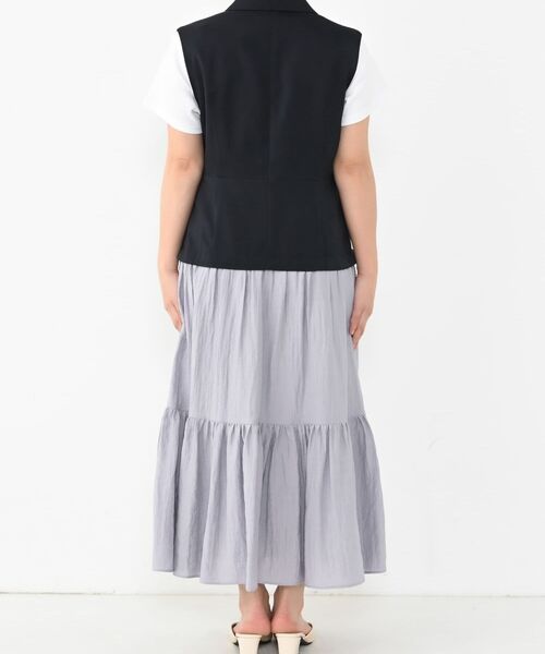 cohina ジレティアードドッキングワンピース regular ネイビー ジレティアードドッキングワンピース-short & regular | 小柄