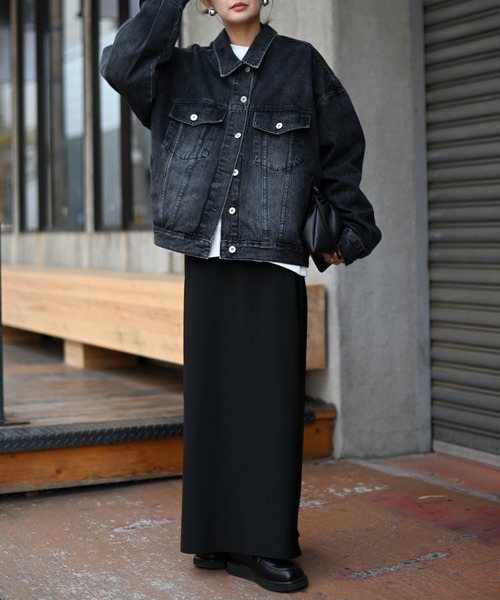 Marient（マリエント）の「ブラックデニムオーバーJK（デニムジャケット・レディース・ブラック・FREE）」の2枚目の写真