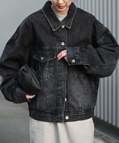 Marient（マリエント）の「ブラックデニムオーバーJK（デニムジャケット・レディース・ブラック・FREE）」の9枚目の写真