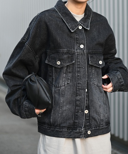 Marient（マリエント）の「ブラックデニムオーバーJK（デニムジャケット・レディース・ブラック・FREE）」の13枚目の写真