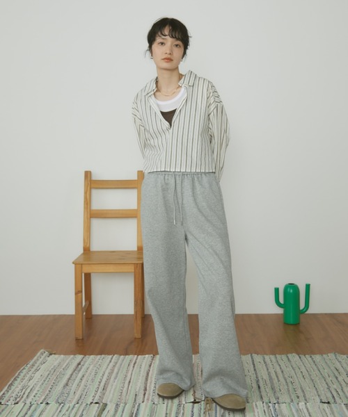 MERLOT(メルロー)の「【ウエストゴム】ベーシックワイドスウェットパンツ(その他パンツ・レディース・グレー/ライトグレー・FREE)」の18枚目の写真