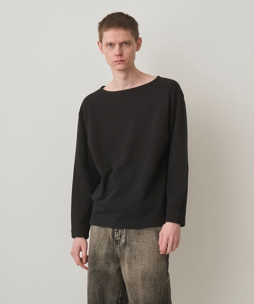 Juha（ユハ）の「INTERLOCK BOATNECK L/S（Tシャツ/カットソー・メンズ・ブラック/グレー/チャコールグレー・3/4）」の2枚目の写真