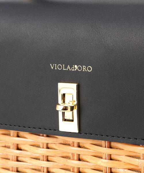 VIOLAd'ORO(ヴィオラドーロ)の「VIOLAd’ORO (ヴィオラドーロ) スプリットラタン 2WAYトップハンドルバッグ/MIRO/V-8731(ハンドバッグ・レディース・ブラック・F)」の10枚目の写真