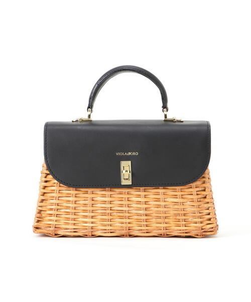 ヴィオラドーロ　スプリットラタン　ターンロック付き　2wayトップハンドルバッグ 0430554012127an_2?$VS_1500$
