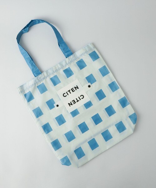 CITEN（シテン）の「＜CITEN＞くるくるパッチンジオメチェック（エコバッグ/サブバッグ・レディース・ライトグレー/ライトブルー/シャーベット・FREE）」の2枚目の写真
