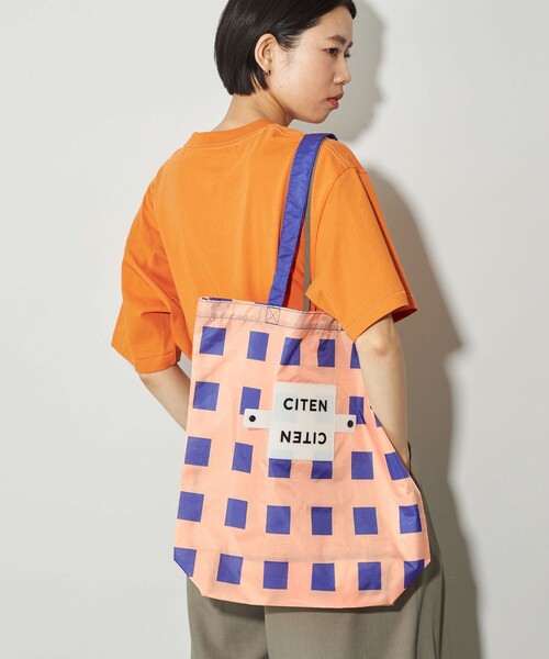CITEN（シテン）の「＜CITEN＞くるくるパッチンジオメチェック（エコバッグ/サブバッグ・レディース・ライトグレー/ライトブルー/シャーベット・FREE）」の7枚目の写真
