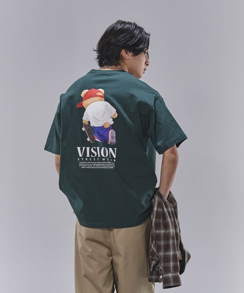 VISION STREET WEAR（ヴィジョンストリートウェア）の「VISION STREET WEAR/ヴィジョンストリートウェアー Bear SkateグラフィックプリントTシャツ(限定展開)(UNISEX)（Tシャツ/カットソー・メンズ・ブラック/グリーン/ホワイト・X-LARGE/LARGE/MEDIUM）」の14枚目の写真
