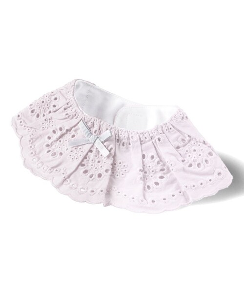 BRANSHES（ブランシェス）の「スカラップ刺繍スタイ（スタイ/よだれかけ・キッズ・オフホワイト/ラベンダー・FREE）」の8枚目の写真