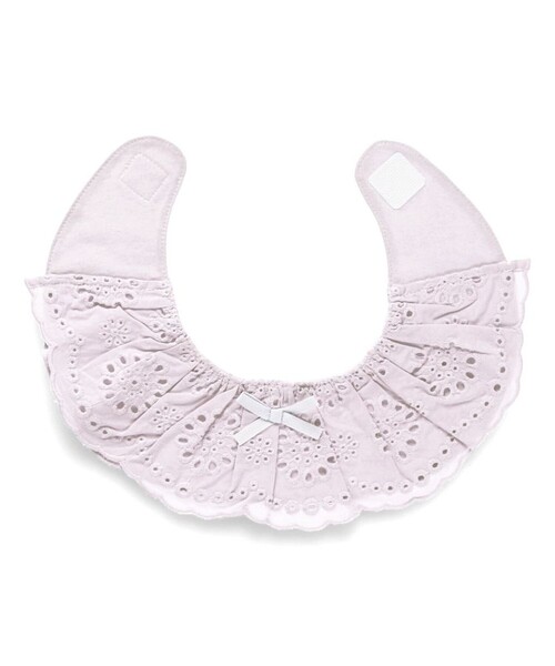 BRANSHES（ブランシェス）の「スカラップ刺繍スタイ（スタイ/よだれかけ・キッズ・オフホワイト/ラベンダー・FREE）」の9枚目の写真