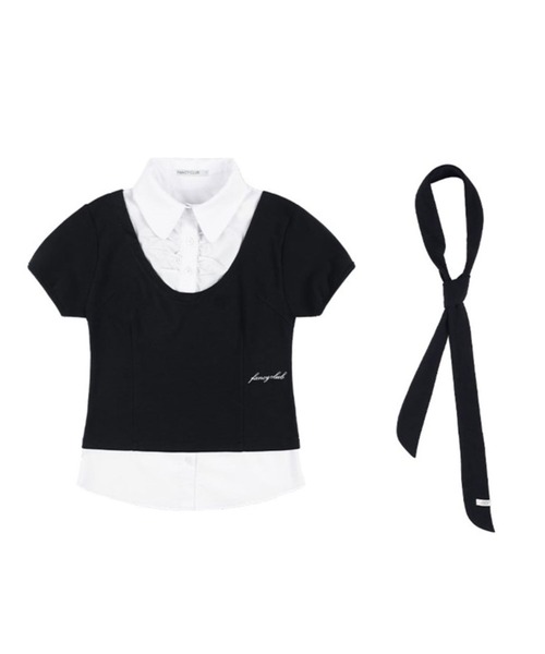 FANCY CLUB／リボンTシャツ FANCY CLUB／リボンTシャツ（シャツ/ブラウス）｜FANCY CLUB