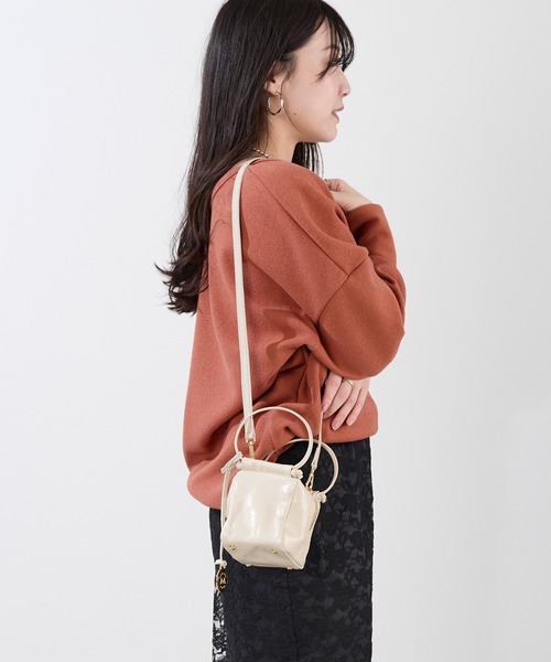 marco masi（マルコマージ）の「【MARCO MASI】キューブミニバッグ-LEATHER MINI SHOULDER BAG（ショルダーバッグ・レディース・レッド/アイボリー/シルバー・FREE）」の6枚目の写真