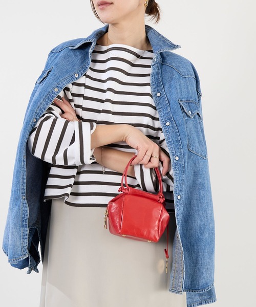 marco masi（マルコマージ）の「【MARCO MASI】キューブミニバッグ-LEATHER MINI SHOULDER BAG（ショルダーバッグ・レディース・レッド/アイボリー/シルバー・FREE）」の15枚目の写真