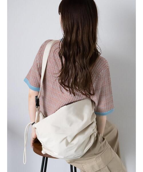 ehka sopo（エヘカソポ）の「幾何柄半袖ニット（ニット/セーター・レディース・オレンジ/サックスブルー/ブラック・F）」の8枚目の写真