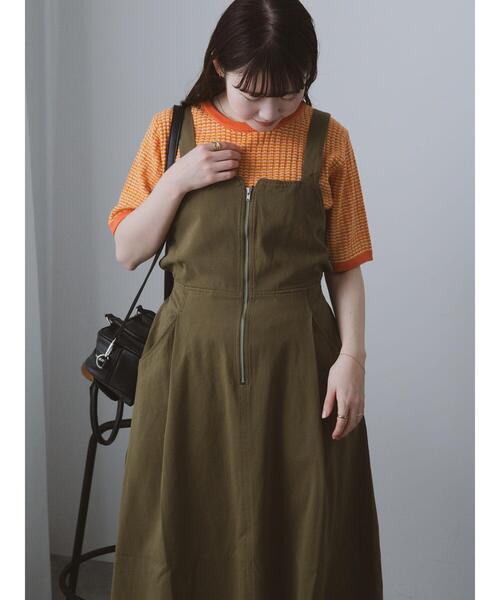 ehka sopo（エヘカソポ）の「幾何柄半袖ニット（ニット/セーター・レディース・オレンジ/サックスブルー/ブラック・F）」の22枚目の写真