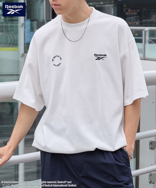 Reebok（リーボック）の「Reebok/リーボック 別注 ダブルロゴ刺繍/プリント ドロストオーバーサイズ半袖Tシャツ（Tシャツ/カットソー・レディース・オフホワイト/アッシュグレー/ブラック/ダークネイビー・L/M）」の15枚目の写真